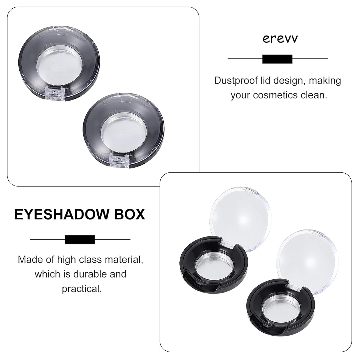 Lurrose Makeup Pallet 8pcs Empty Eyeshadow Trays Round Blusher Case Lipstick Highlighting Powder Make Up Pans Container Cosmetics Sub Package Holder Bulk Highlighters