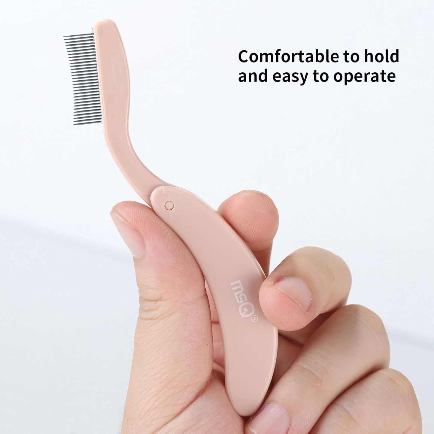 Eyelash Comb MSQ Eyelash Separator Tool Eyelash Comb Separator Folding Eyelash Brush Separator Lash Comb for Eyelash Makeup Brush (khaki)