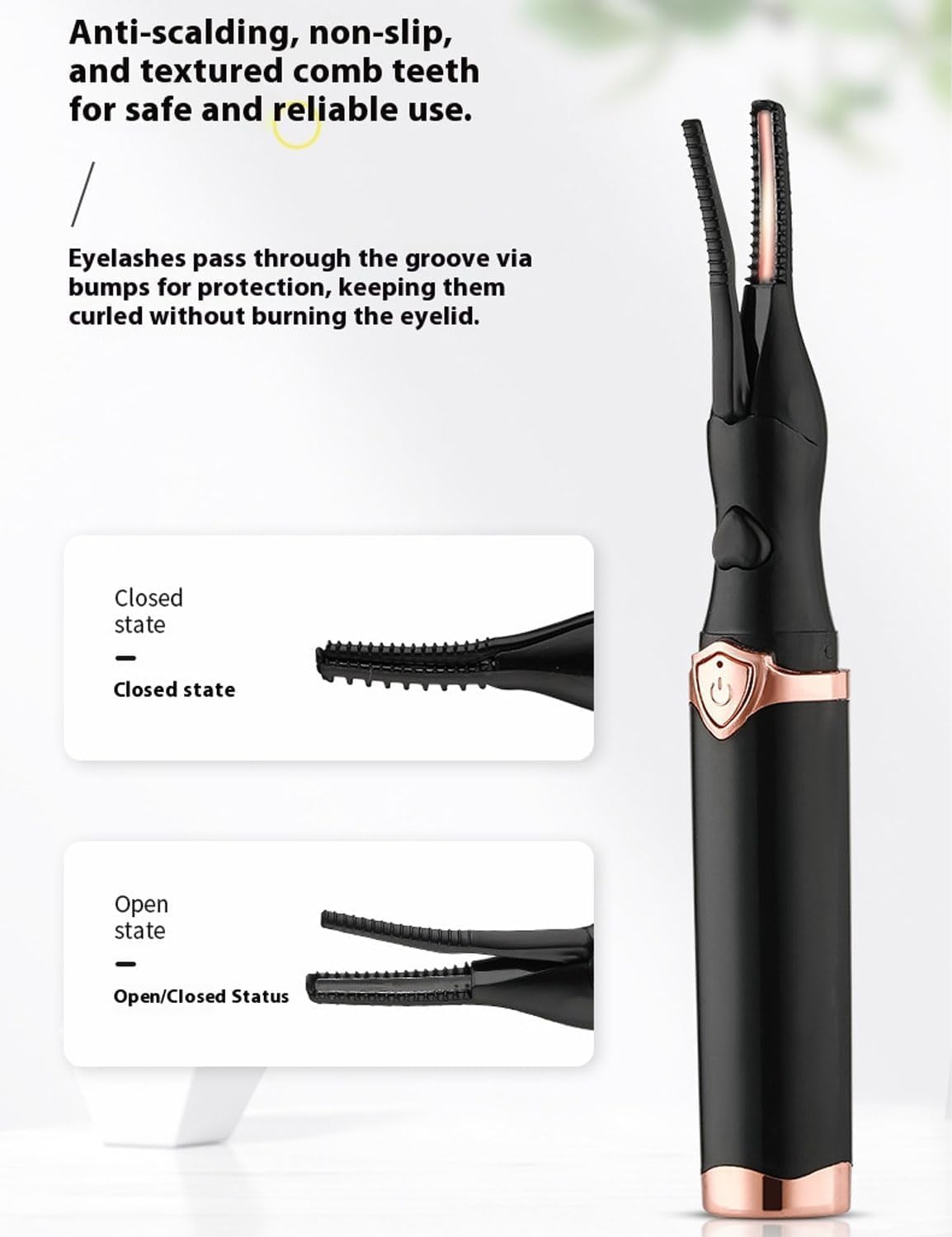 Peshoriadm Eyelash Curler, 2-in-1 Electric Heated Eyelash Curler, 3 Temperature Modes, USB Rechargeable Eyelash Styling Tool,Natural Curling for Women Makeup Tools (White)