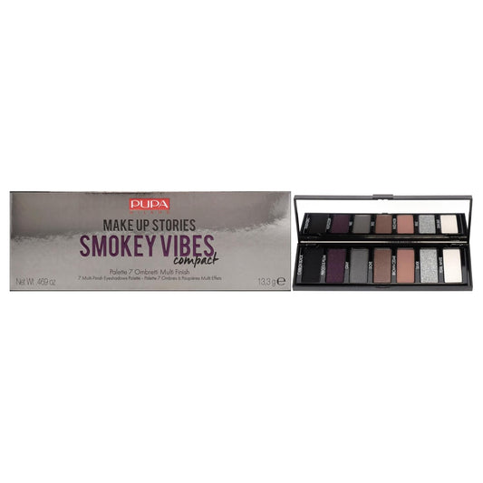 Pupa Milano Make Up Stories Eyeshadow Palette 002 Smokey Vibes - 7-Shade Shadow Collection with Matte, Satin, and Metallic Color Options - High Pigment Formula - Soft, Blendable Texture - 0.469 oz