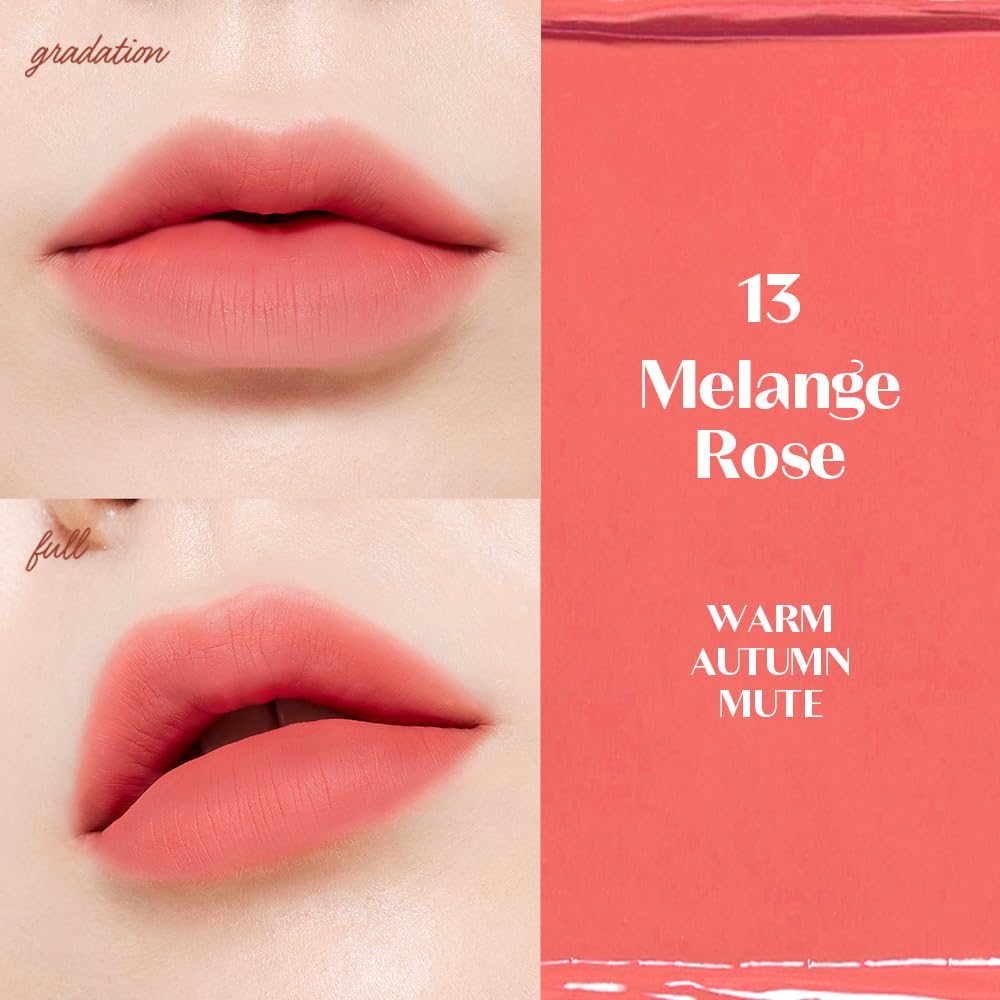 ETUDE Fixing Tint #13 Melange Rose (4g) | Long Lasting High Pigmented Liquid Lipstick | Waterproof Lightweight Matte Finish Lip Stain | Full Coverage | Korean Makeup, Kbeauty