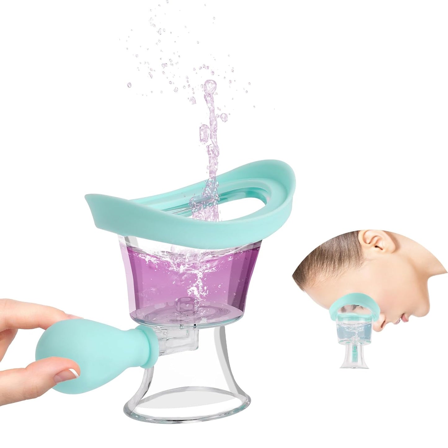 Eye Wash Cup Portable Eye Care Cleaner Kit Silicon Manual Air Pressure Eye Cleaning Cup Tool Eye Flush Rinse Cups with Transparent Storage Container for Clean Dust Makeup Irritants Soothing Tired Eyes