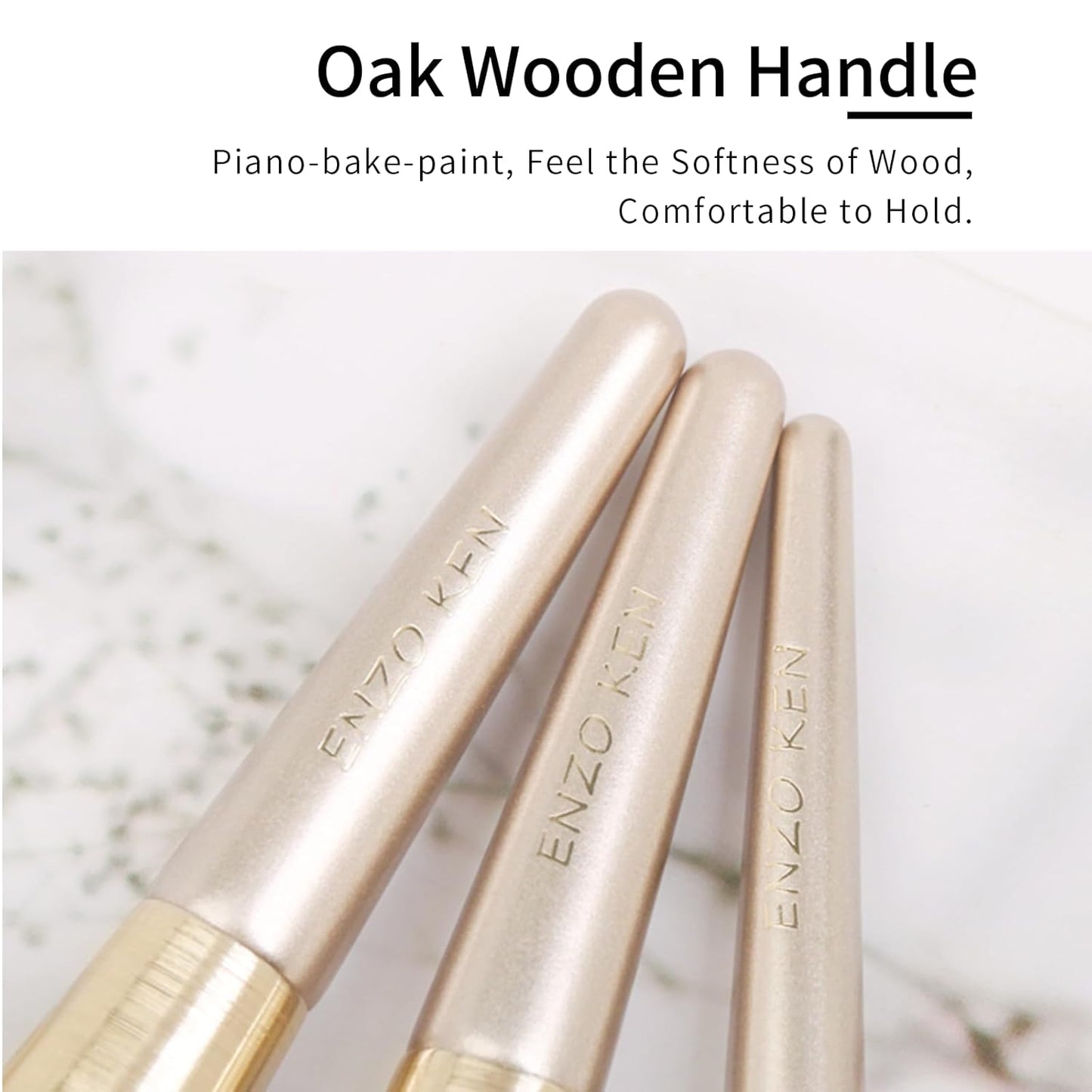 Natural Hair Makeup Brush Set Professional, Fox Hair Makeup Brushes Set with Case by Luxury ENZO KEN, Gold Cosmetic Brushes Makeup Set, Natural Makeup Brushes, Natural Bristle Makeup Brushes.(Cloud)