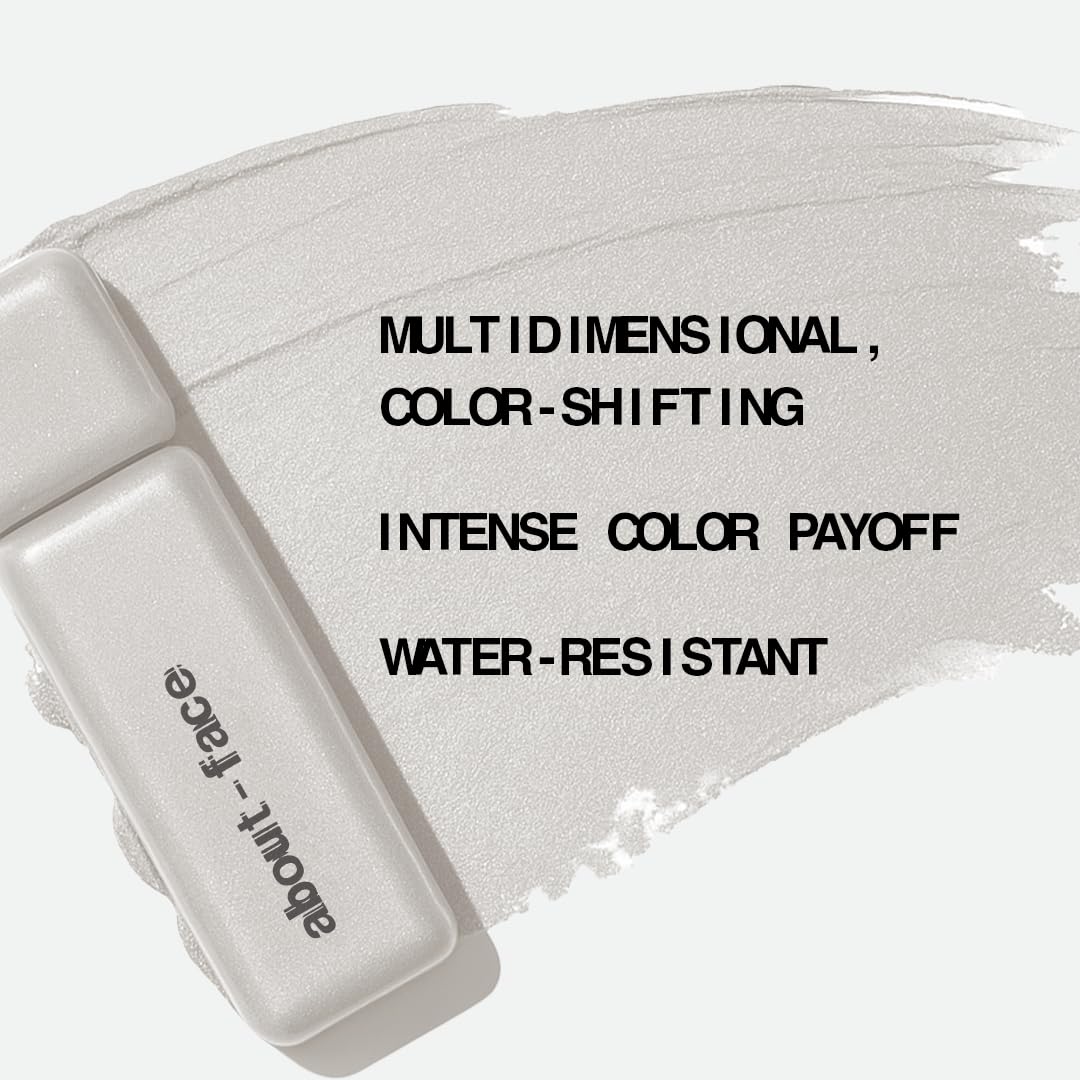 about-face Fractal Glitter Eye Paint Refract – Smudge-Proof, Long-Lasting Liquid Eyeshadow – Intense Sparkle with Mousse Texture – Vegan, Cruelty-Free – 0.13oz (Soft Silver)