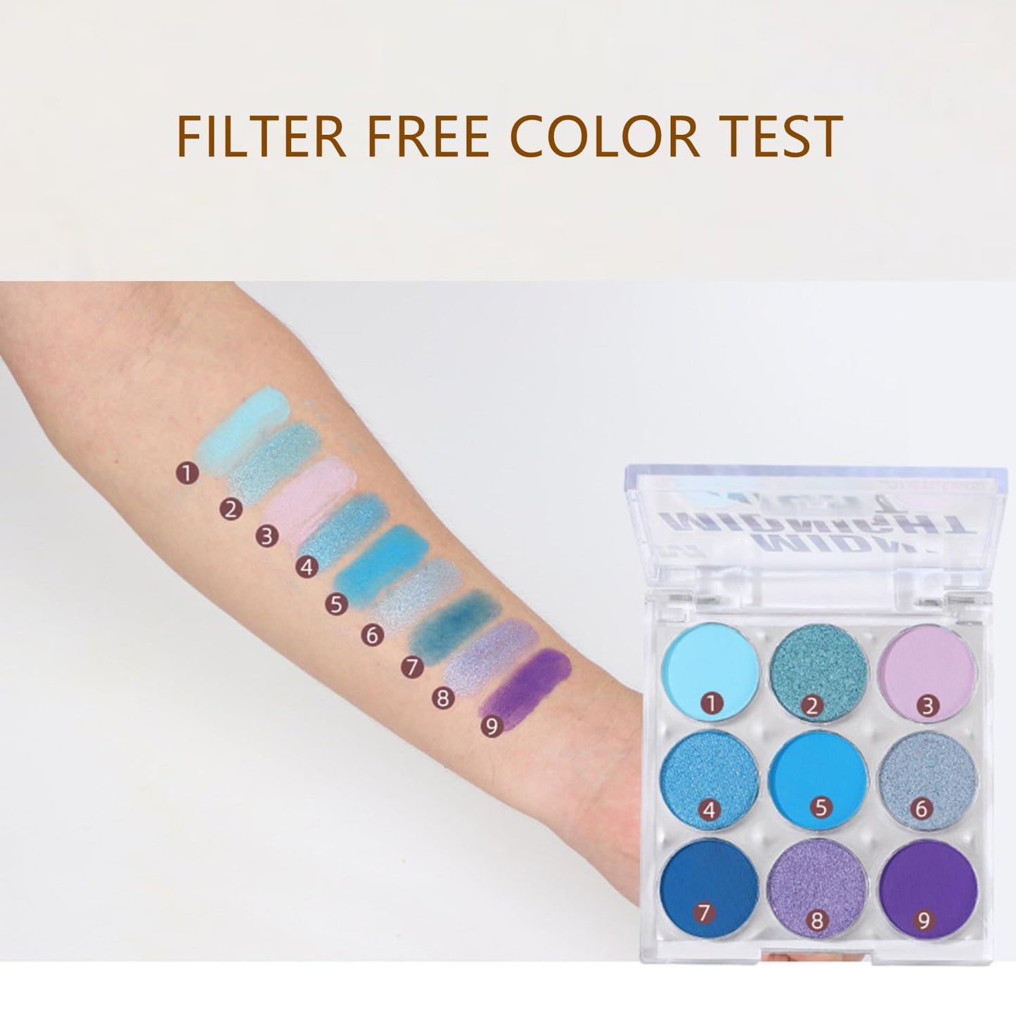 Mattew Eyeshadow Palette 9 Colors Cool Toned Matte Glitter Eyeshadow Palette (Color 03)