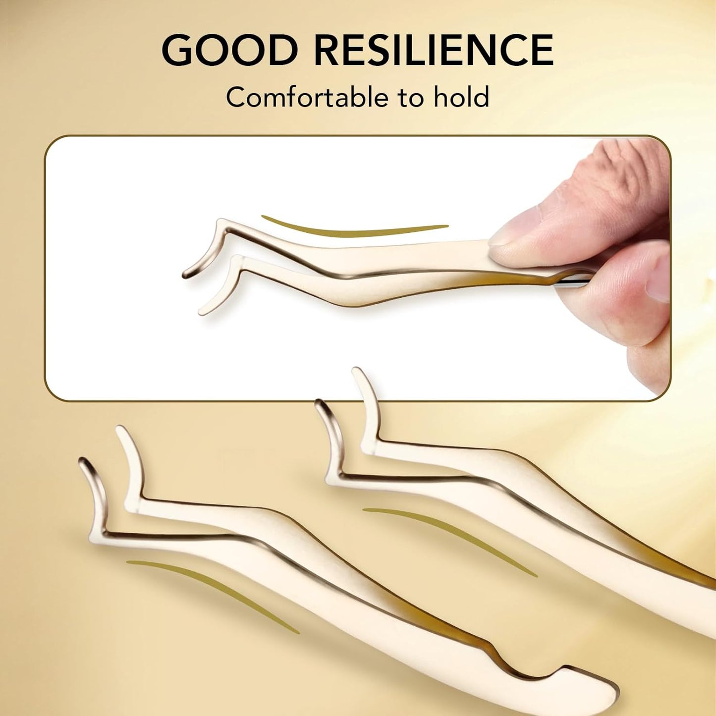 GOLLEE Eyelash Applicator Tool DIY Cluster Lash Tweezers Curved Eyelash Tweezers for Easy Lash Application and Removal, DIY Lash Applicator Tweezer For Strip Lashes Clusters Lash