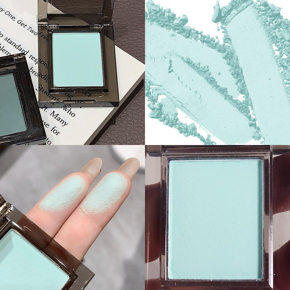 Single Nude Green Matte Eyeshadow,Monochrome Eye Shadow,Apply Makeup Easily,Matte Pressed Powder Single Eyeshadow,24 Hour Eye Makeup Longwear Waterproof