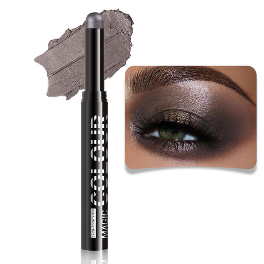 Dark Taupe Shimmer Cream Eye Shadow Stick Makeup for Women, Dark Taupe Shimmer Matte Eye Shadow Brightener Stick for Eyes, Waterproof Eyeshadow Pencil Applicator Blendable for Eye Highlight 16