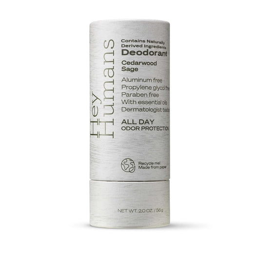 Hey Humans Deodorant, Aluminum Free Deodorant for Women and Men, Contains Naturally Derived Ingredients, All Day Odor Control, Refreshing Deodorant Essential Oils, Cedarwood Sage