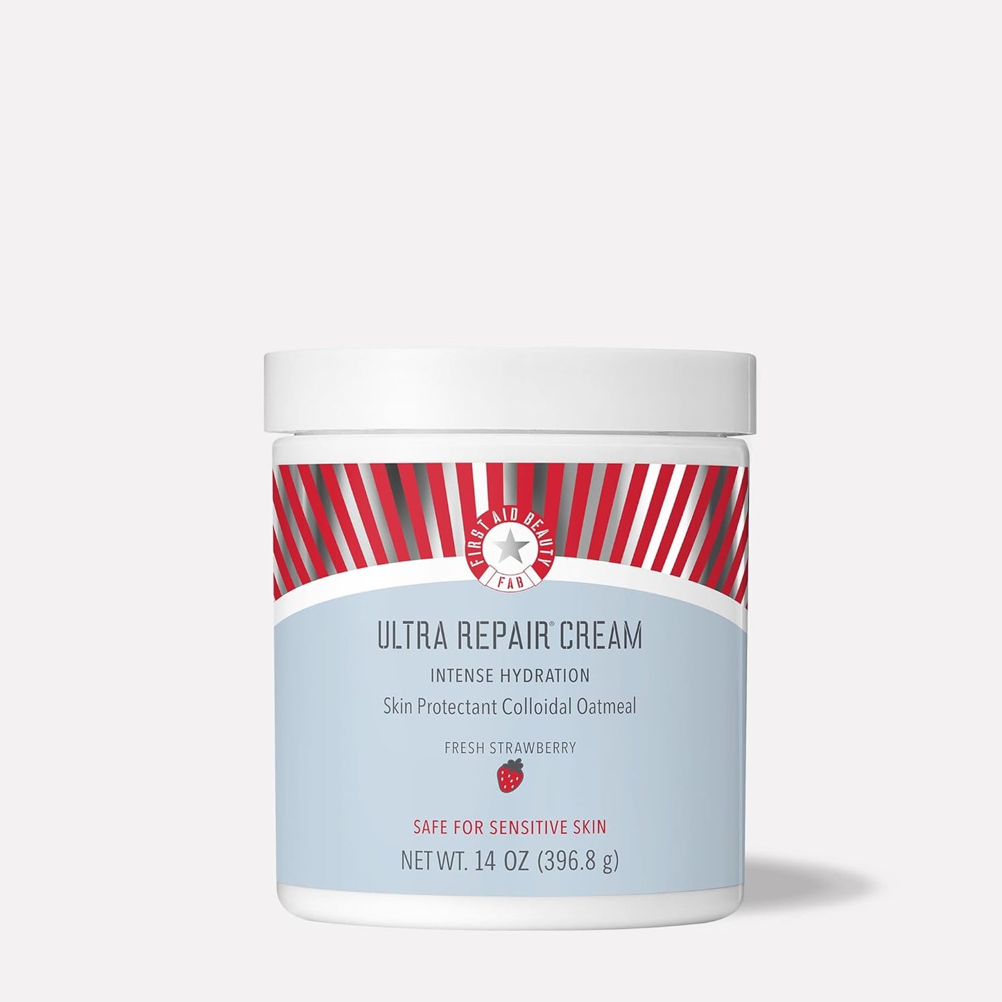First Aid Beauty - Ultra Repair Cream, Intense Hydration Whipped Colloidal Oatmeal, Clinically Proven to Strengthen Skin Barrier & Help Relieve Eczema, Face & Body Moisturizer, 14oz Fresh Strawberry