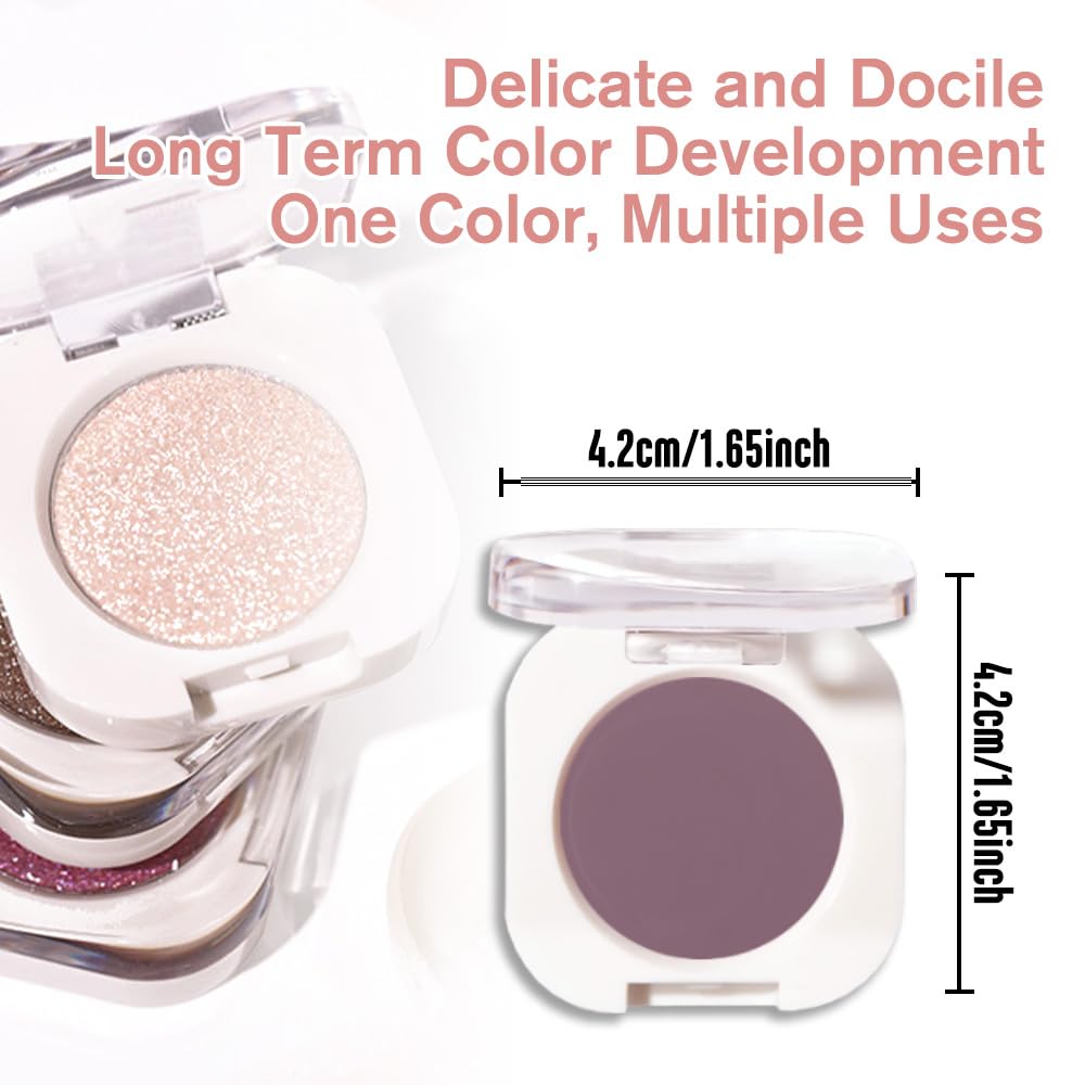 Dark Plum Taupe Single Matte Eyeshadow Makeup, Neutral Powde Eye Shadow for Older Women, Dark Violet Matte Singles Eyeshadow Palette Pigmented Waterproof, Girls Monochrome Vegan Eyeshadows Gift