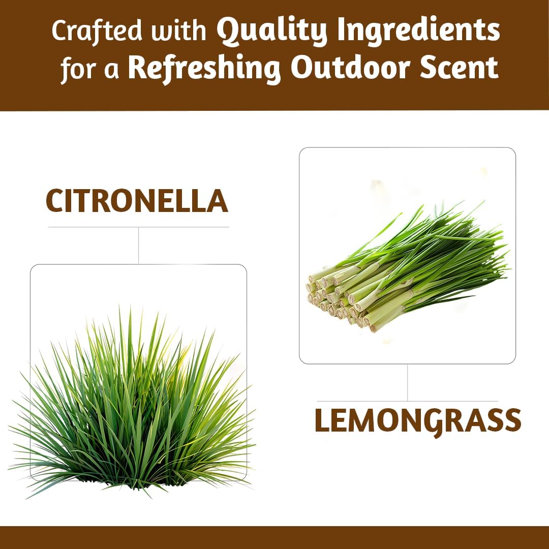 Folkulture Citronella Incense Sticks | Pack of 50 Long 12” Citronella & Lemongrass Incense Sticks | Slow Burn, Non Toxic, Organic |for Patios, Gardens, Camping, BBQs & Outdoor Gatherings