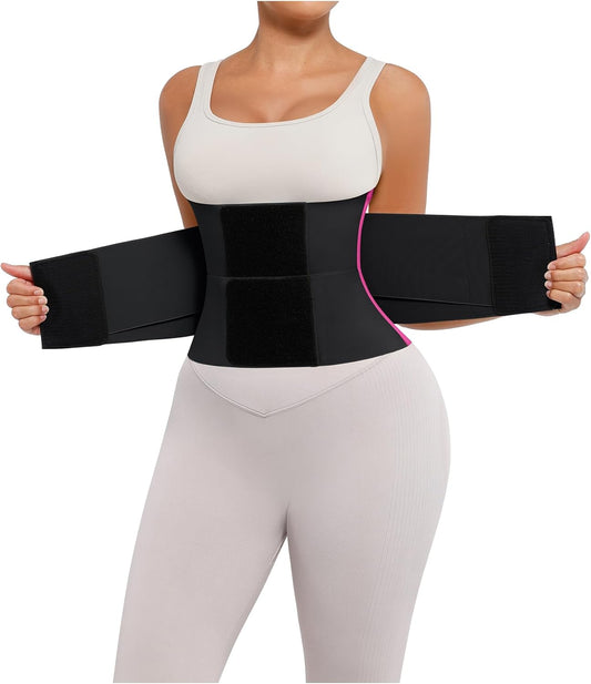 FeelinGirl Waist Trainer Belt Waist Cincher Trimmer Ab Belt Tummy Control Body Shaper with Triple Wrap Women and Men