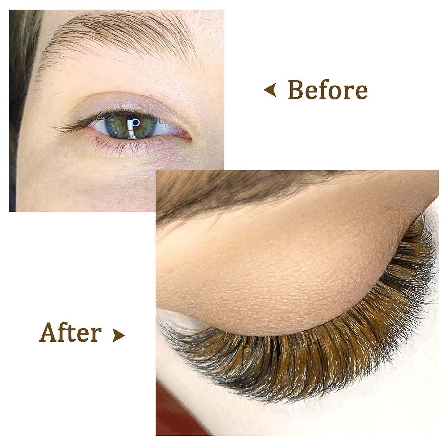 QUEWEL Easy Fan Volume Lashes .07 D Curl Brown 9-16mm Mixed Lash Tray Color Extensions Self Fanning 2D-10D Eyelash Extensions (Brown 0.07 D 9-16mm)