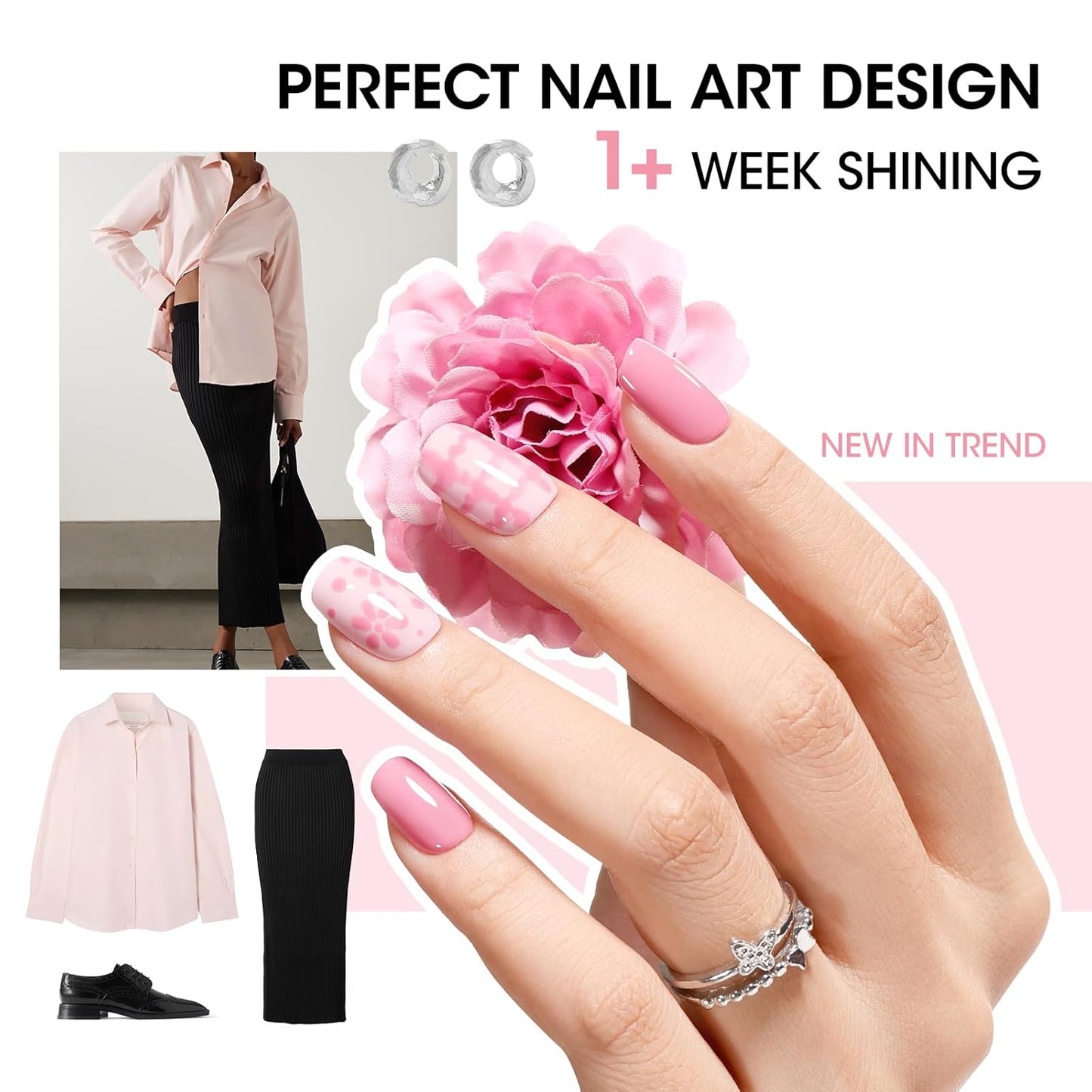 GELLEN Nude Nail Polish, Quick Air Dry Natural Traditional Regular Nail Polish 6 Colors Nude Pink White Set for Acrylic Natural Nails Home Salon, Non Gel, No UV, Chip Resistant, Hema Free, Non-toxic