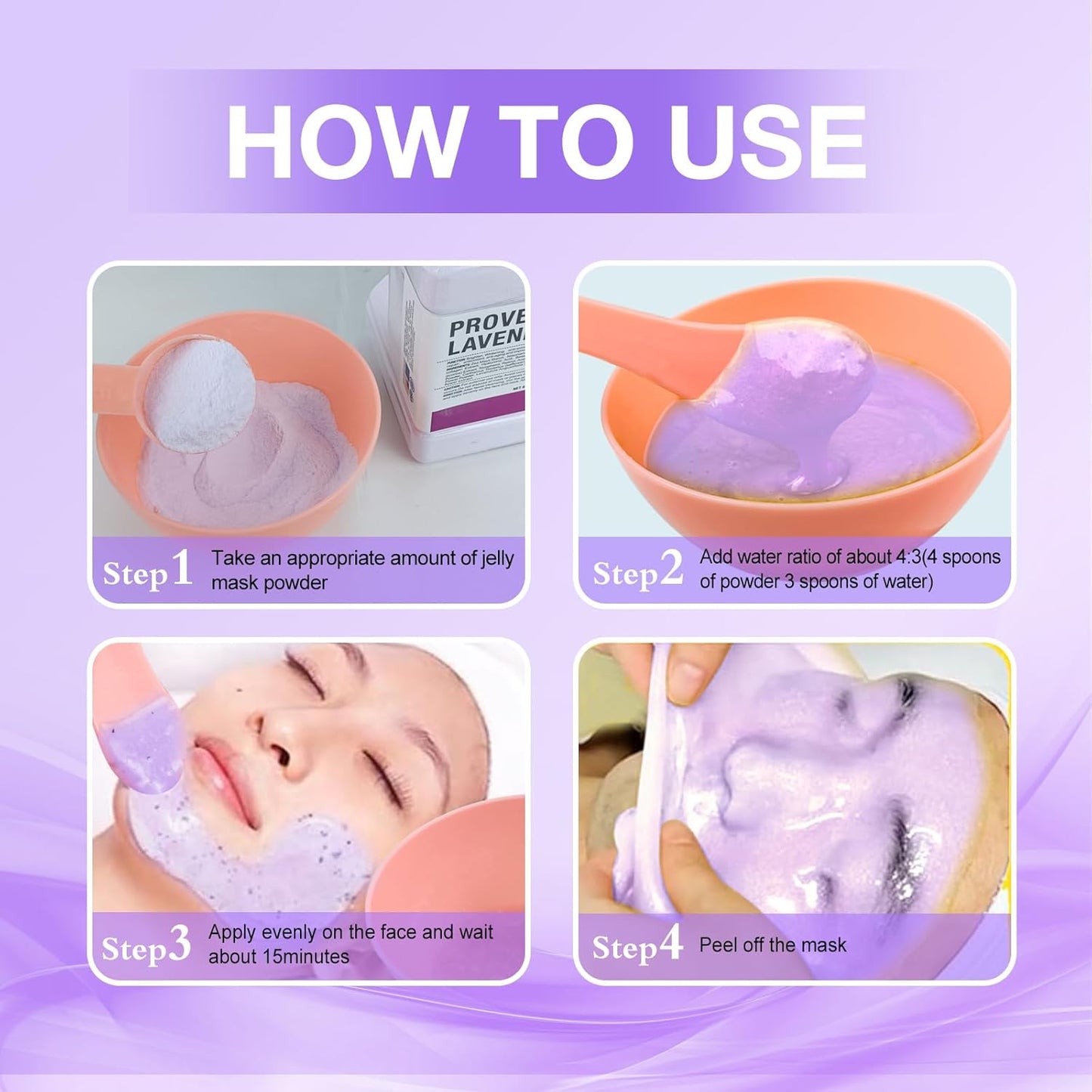 Jelly Mask for Facials Professional, Hydrating & Moisturizing Peel-Off Natural Gel Face Mask SkinCare, Professional Spa Use Jelly Face Masks, Deep Hydration & Glow 23 Fl Oz (Lavender)
