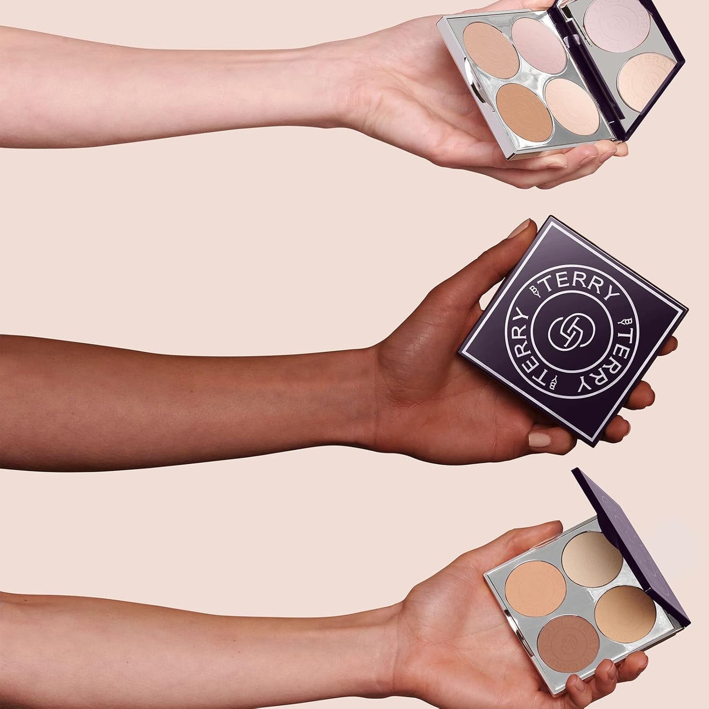 By Terry Hyaluronic Hydra-Powder Palette, 4-Shade, Vegan Contour Palette For Flawless & Matte Complexion, Medium to Warm
