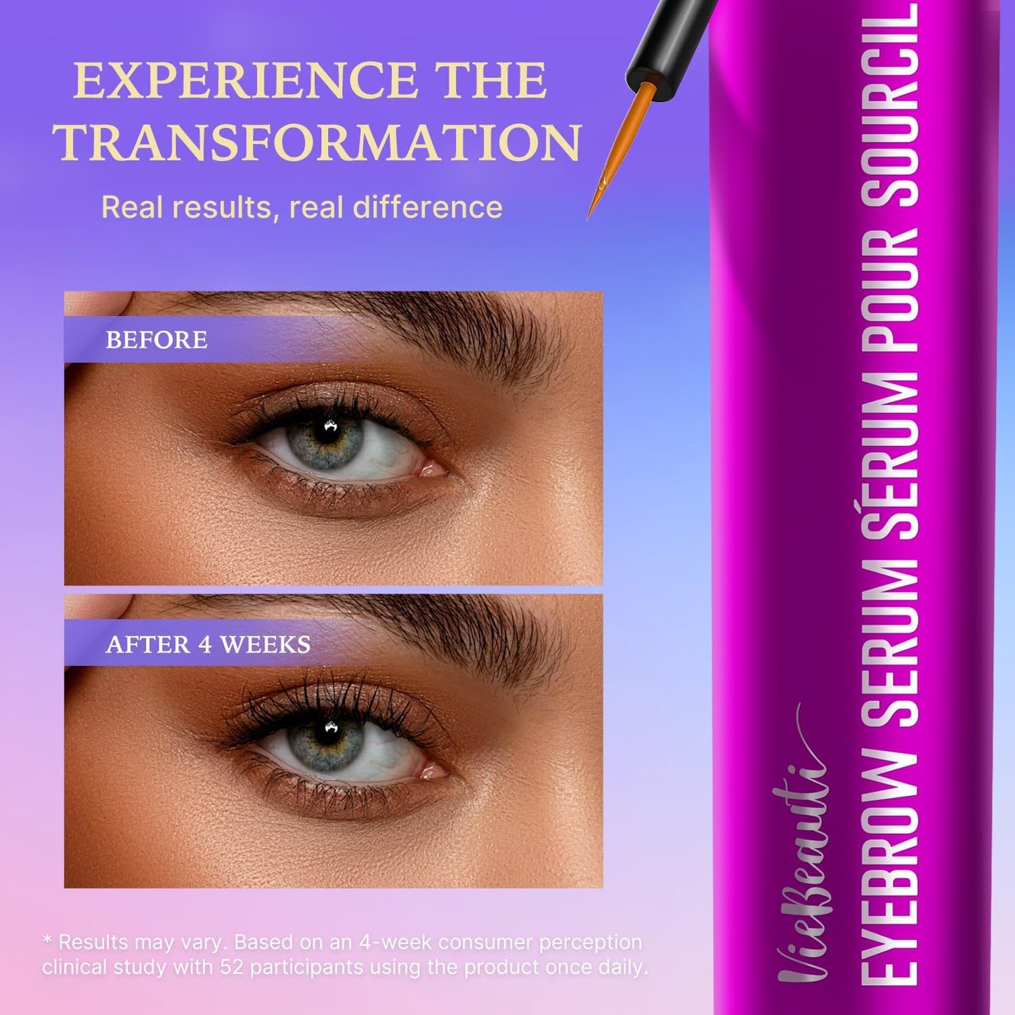 VieBeauti Lash Serum for Eyelash Growth: Eyelash Growth Serum with Advanced Formula to Boost Longer Fuller and Thicker Looking Lashes - Vegan & Cruelty-Free for Sensitive Eyes 3mL