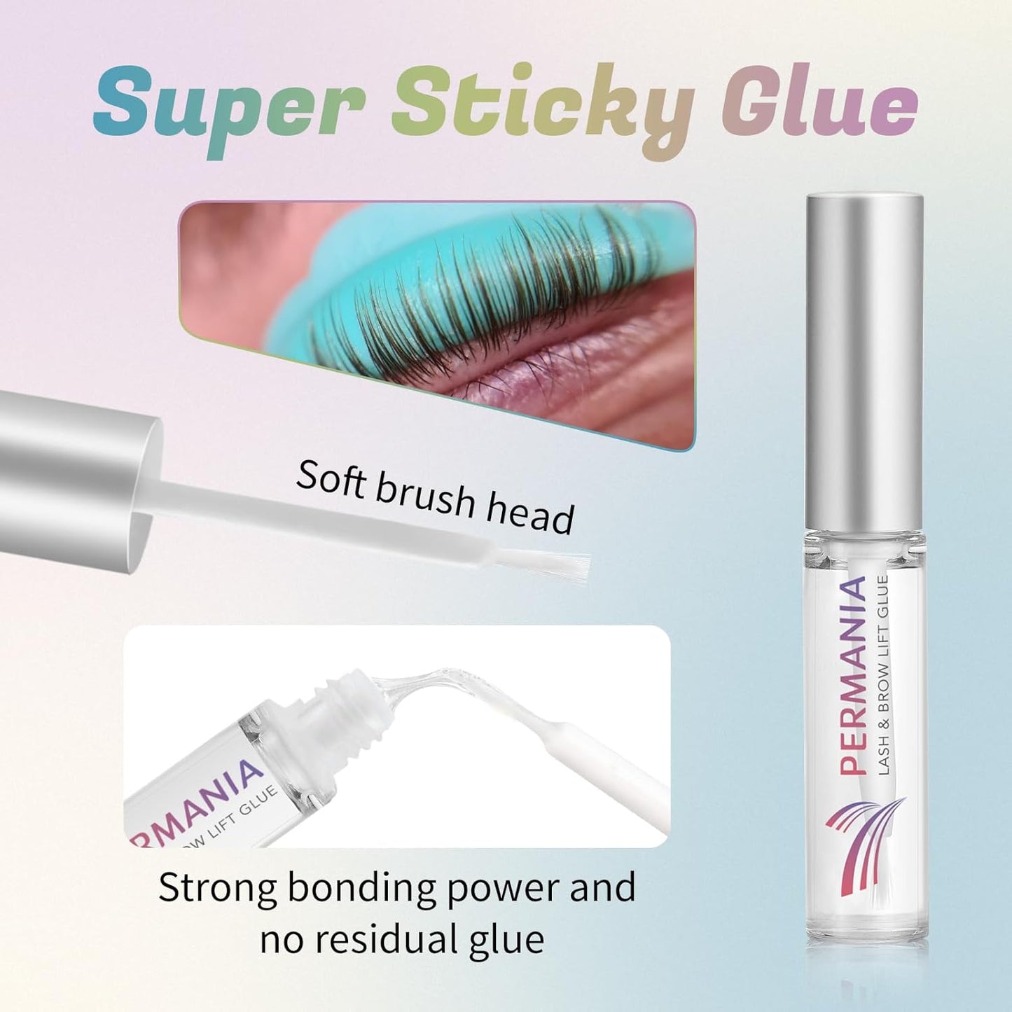 PERMANIA Lash Lift Kit, Tube Design Easy to Apply Brow Lamination Kit, for Natural Results Instant Lifting & Curling with Detailed Instruction (with Liquid Glue)