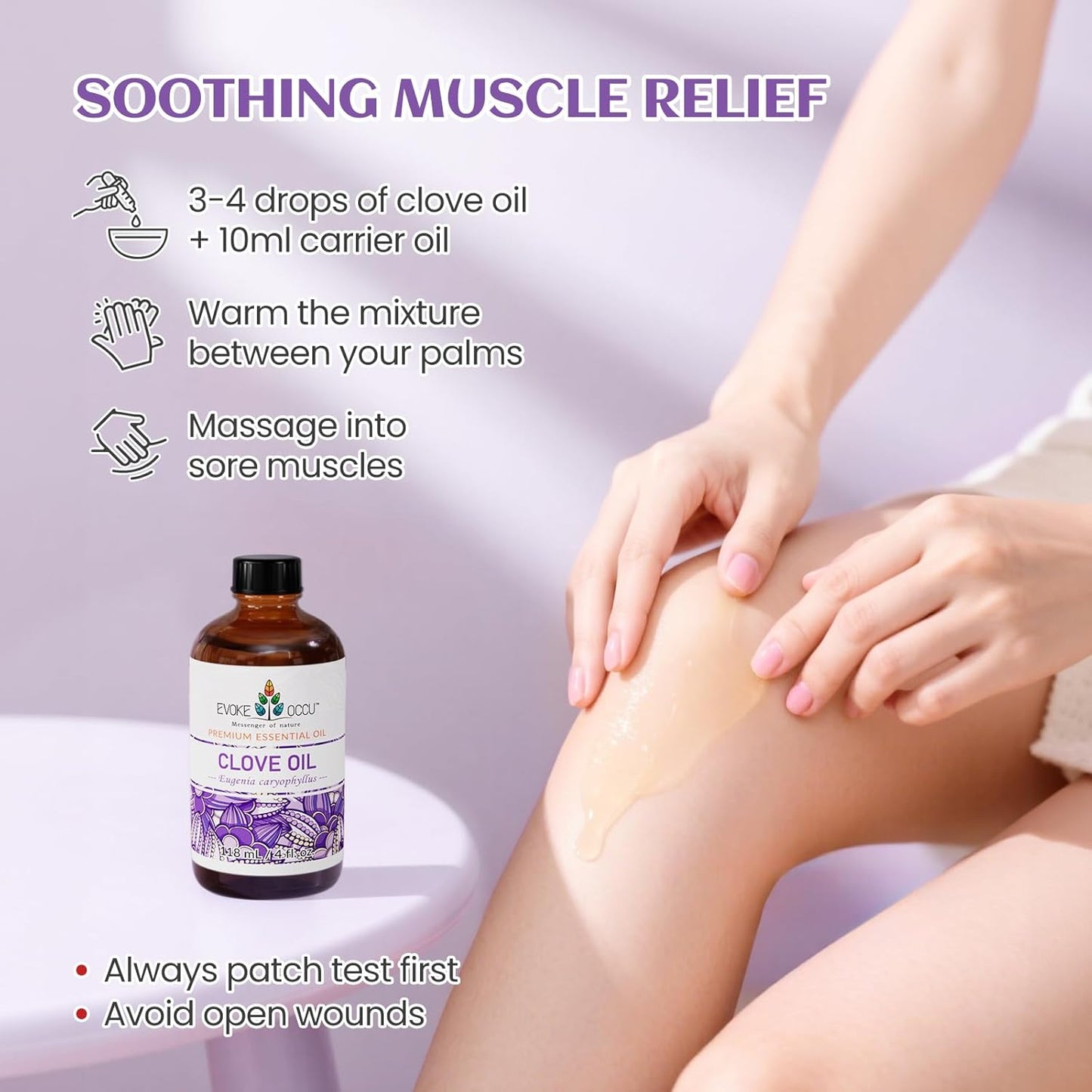 EVOKE OCCU Clove Oil for Teeth and Gums - Oral Care, Toothache Relief & Fresh Breath - DIY Mouthwash - 4 Fl Oz