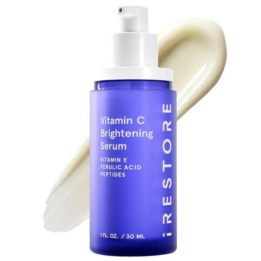 iRestore Vitamin C Brightening Serum – Anti Aging Face Serum with 15% Ascorbic Acid, Vitamin E, Ferulic Acid, Peptide Complex & Hyaluronic Acid (Pack of 1)