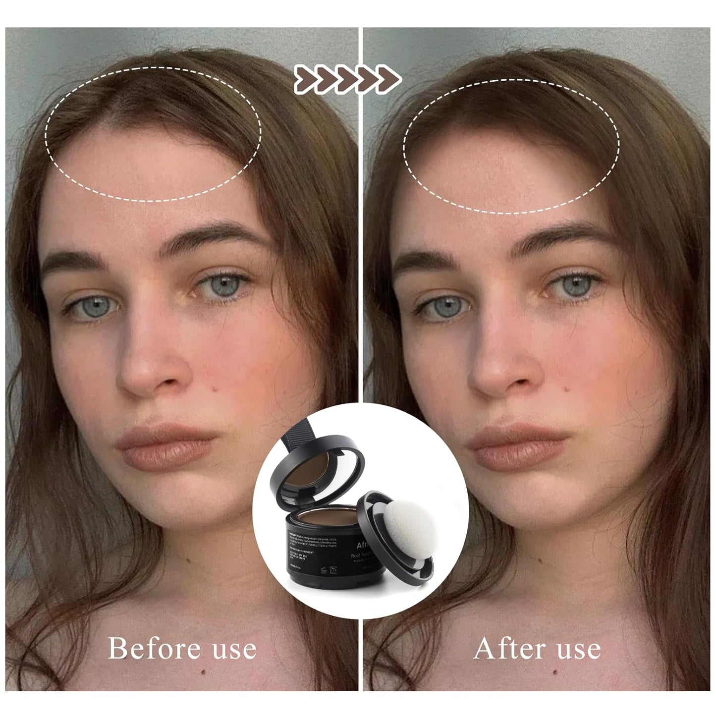 Instant Hairline Powder, Root Touch Up Hair Color for Gray Coverage and Thinning Hair, Root Cover Up Conceals Hair Loss & Bald Spots, Natural and Non-Greasy Hair Color for Women & Men, Medium-Brown