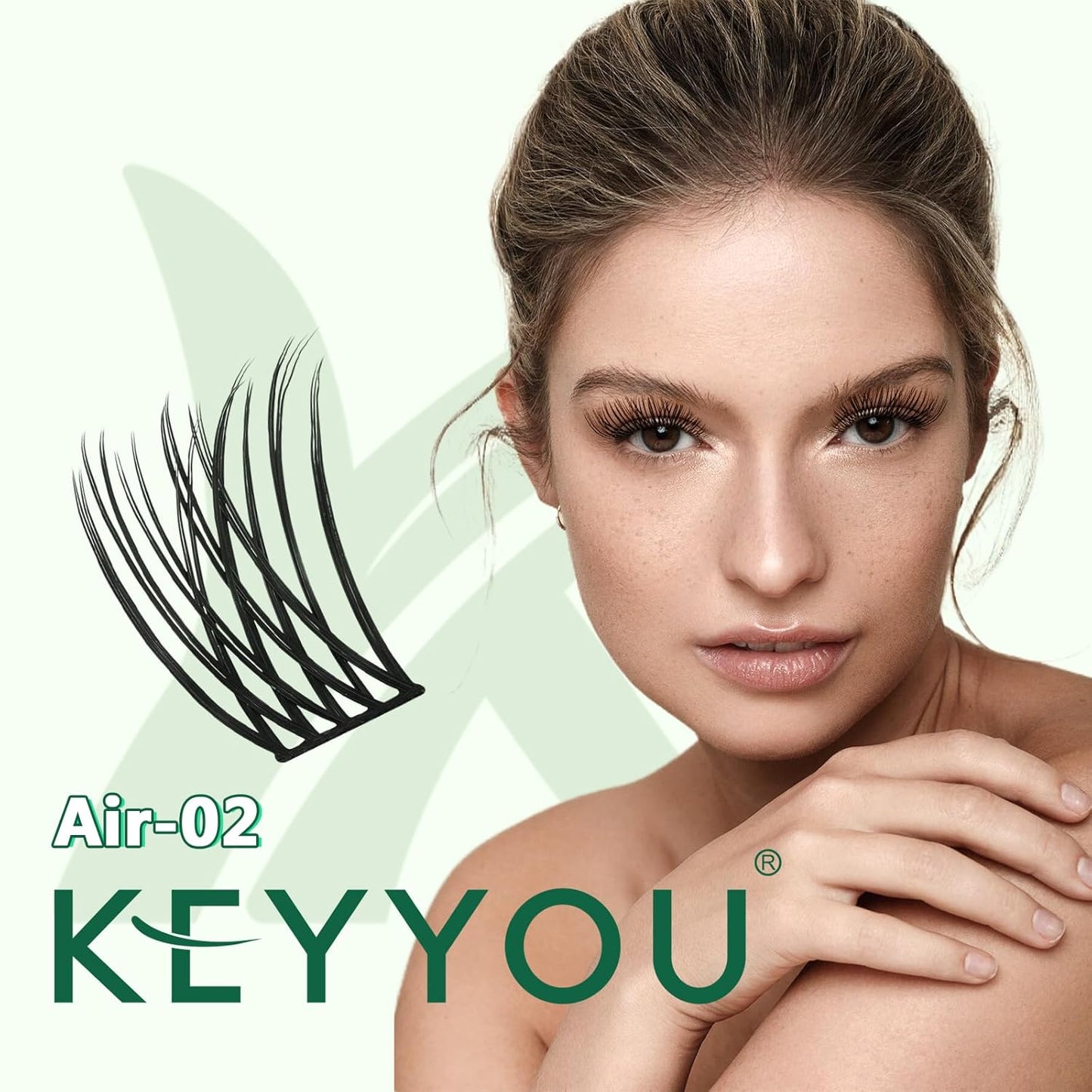 Lash Clusters 144pcs Individual Lashes D Curl 18mm Eyelash Clusters KEYYOU Air Touch Cluster Lashes Super Lightweight Soft Wispy Comfortable Easy DIY at Home(Air02-D-18mm)