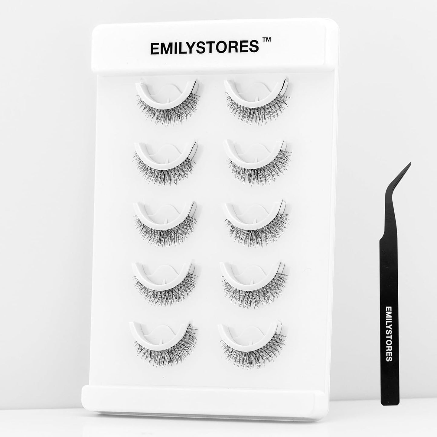 False Eyelashes, 5 Pairs Wispy Light Pre-Glued Self Adhesive Lashes with Applicator (DLP03)