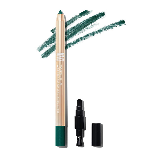 MAKE Beauty Continuum Waterproof Gel Eyeliner Pencil. Creamy, Pigmented Multi-Use, including Waterline with Built-in Sharpener and Blending Brush. Smudge-Proof Makeup. Shade - Emerald, Green