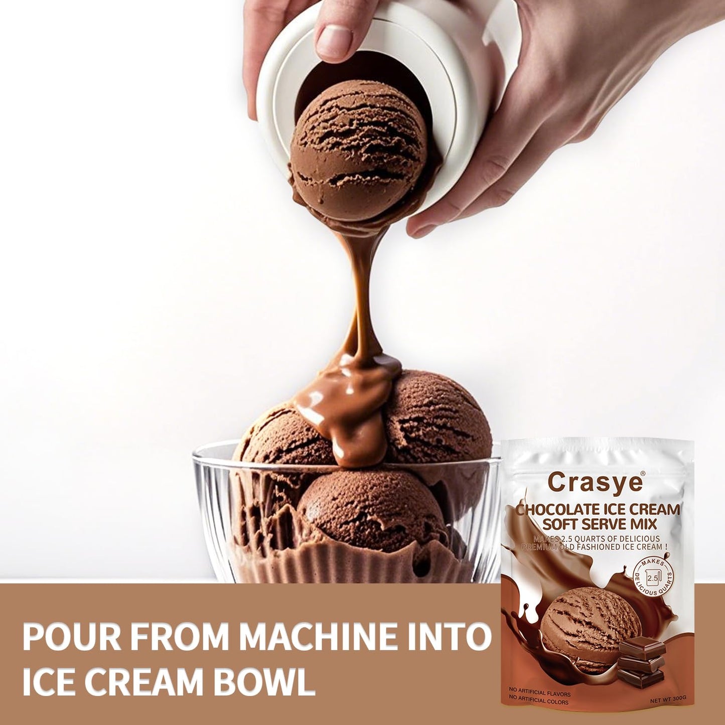 Ice Cream Mix Chocolate Soft Serve Mix Soft Serve Mixes Base Powder Homemade for Ice Cream Maker Machine - 10 Ounce