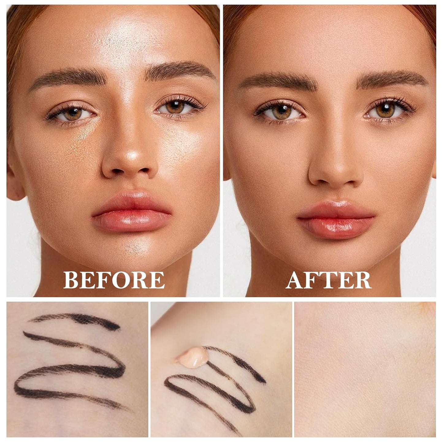 2pcs Liquid Concealer Set with Brush,Full Cover,Concealer Wand with Matte Finish,Corrects，Covers，Long Wear Up to 24hr