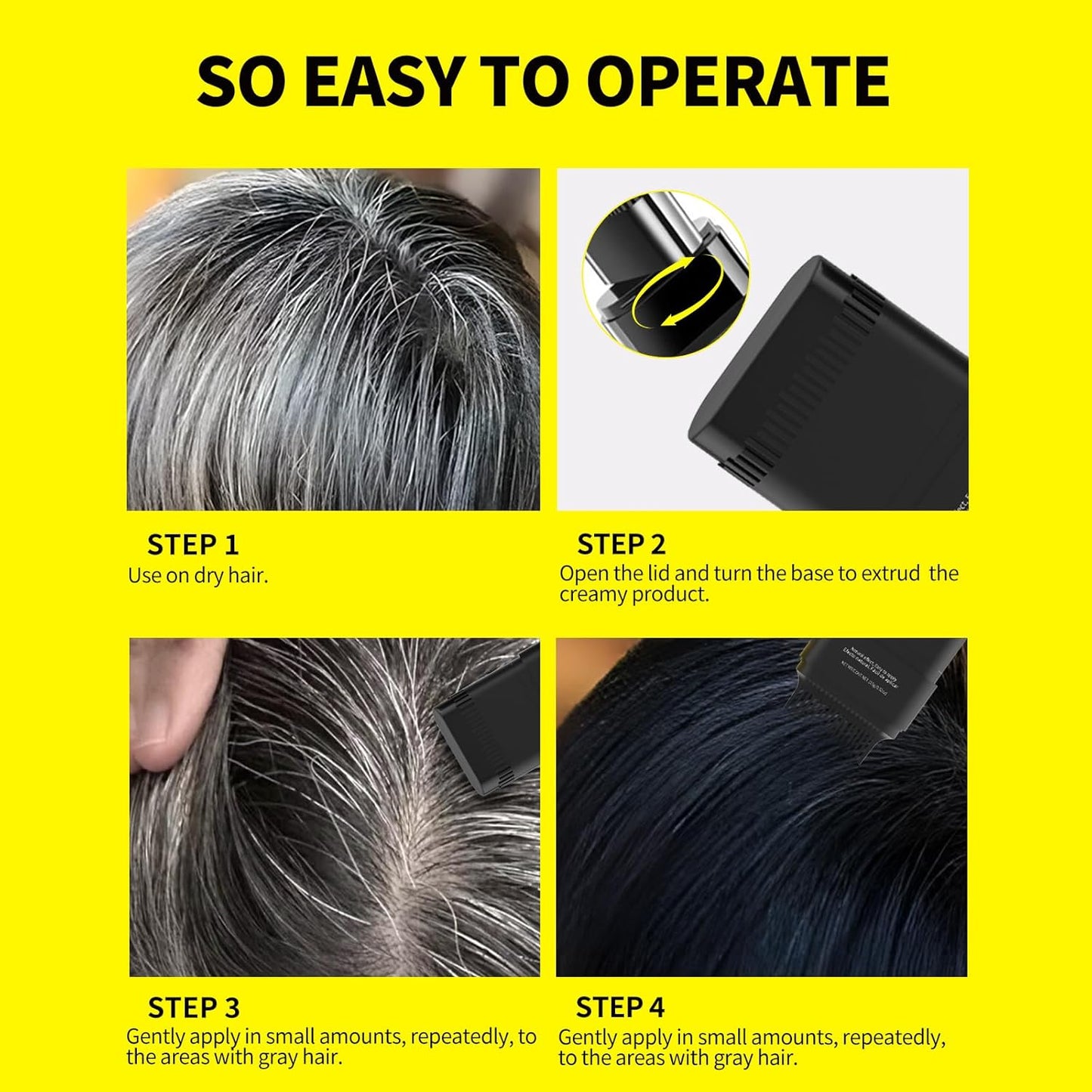 SEVICH Touch Up Comb 2 in 1 Korean, Instant Hair Root Touch-Up Stick | Dual-Sided Design For Natural Gray Coverage, Long-Lasting Moisturizing Formula With Plant Extracts,15g Medium brown