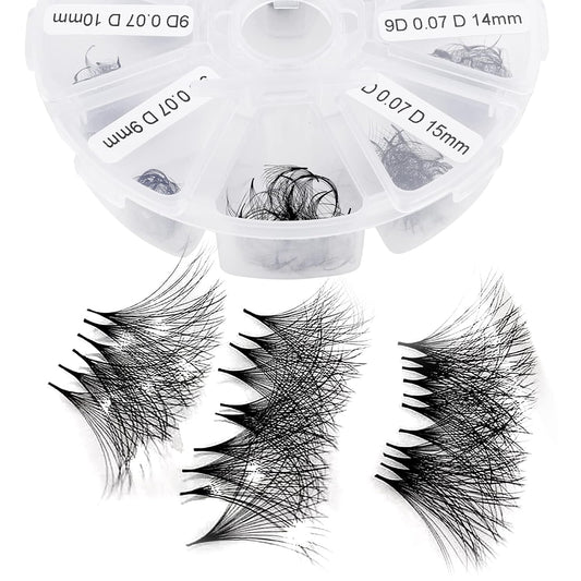 Pre-made Fans Eyelash Extension 500+8D Loose Volume Fans D Curl Premade Volume Fans 9-16mm