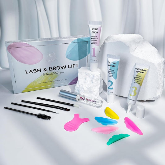PERMANIA Lash Lift Kit, Tube Design Easy to Apply Brow Lamination Kit, for Natural Results Instant Lifting & Curling with Detailed Instruction (with Liquid Glue)