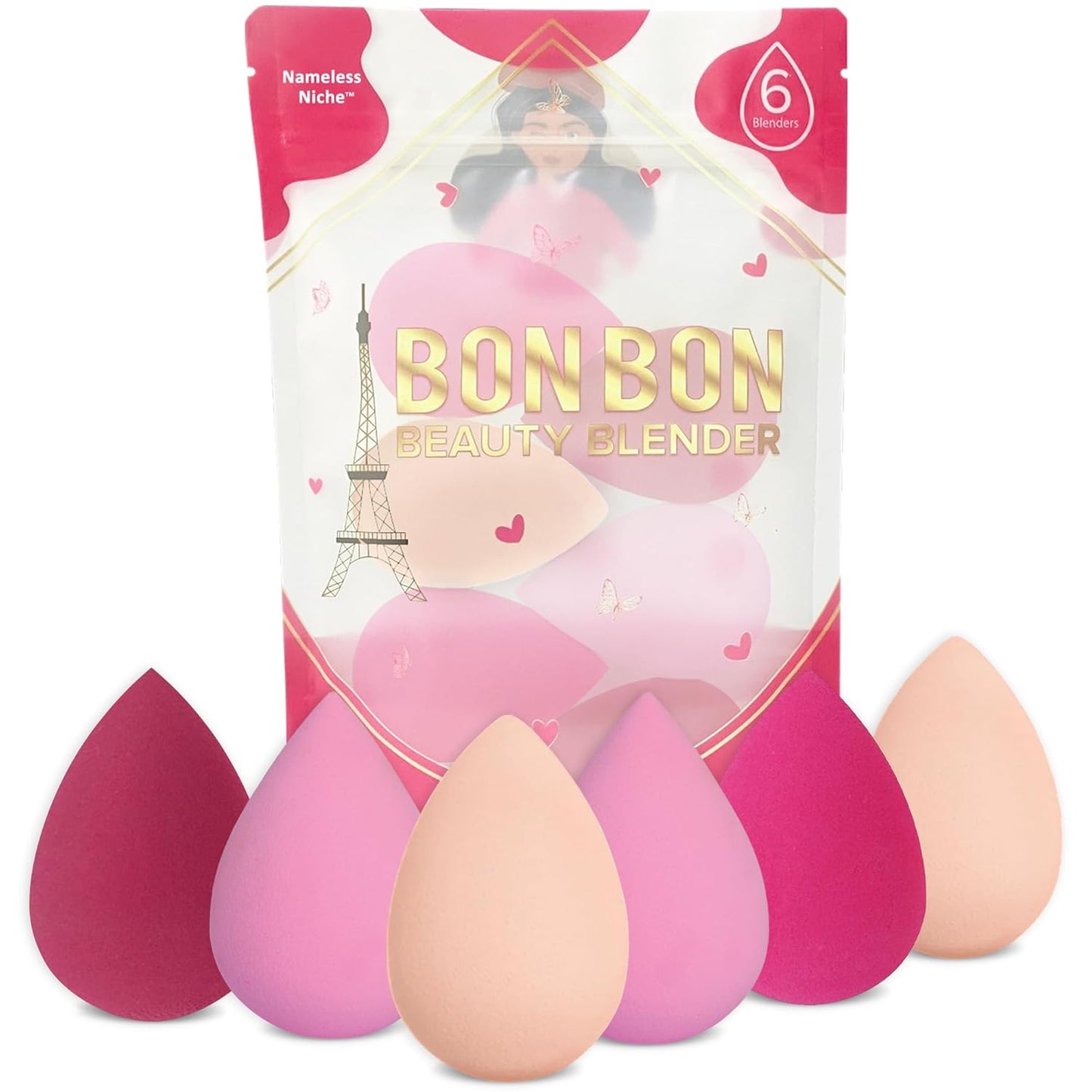 6Pcs Makeup Sponges for Foundation and Blending Powder, Cream and Liquid - Latex Free, Vegan and Super Soft Makeup Blender Beauty Sponges - Multicolored Beauty Blender Sponge Set | Dry & Wet Multi-Use