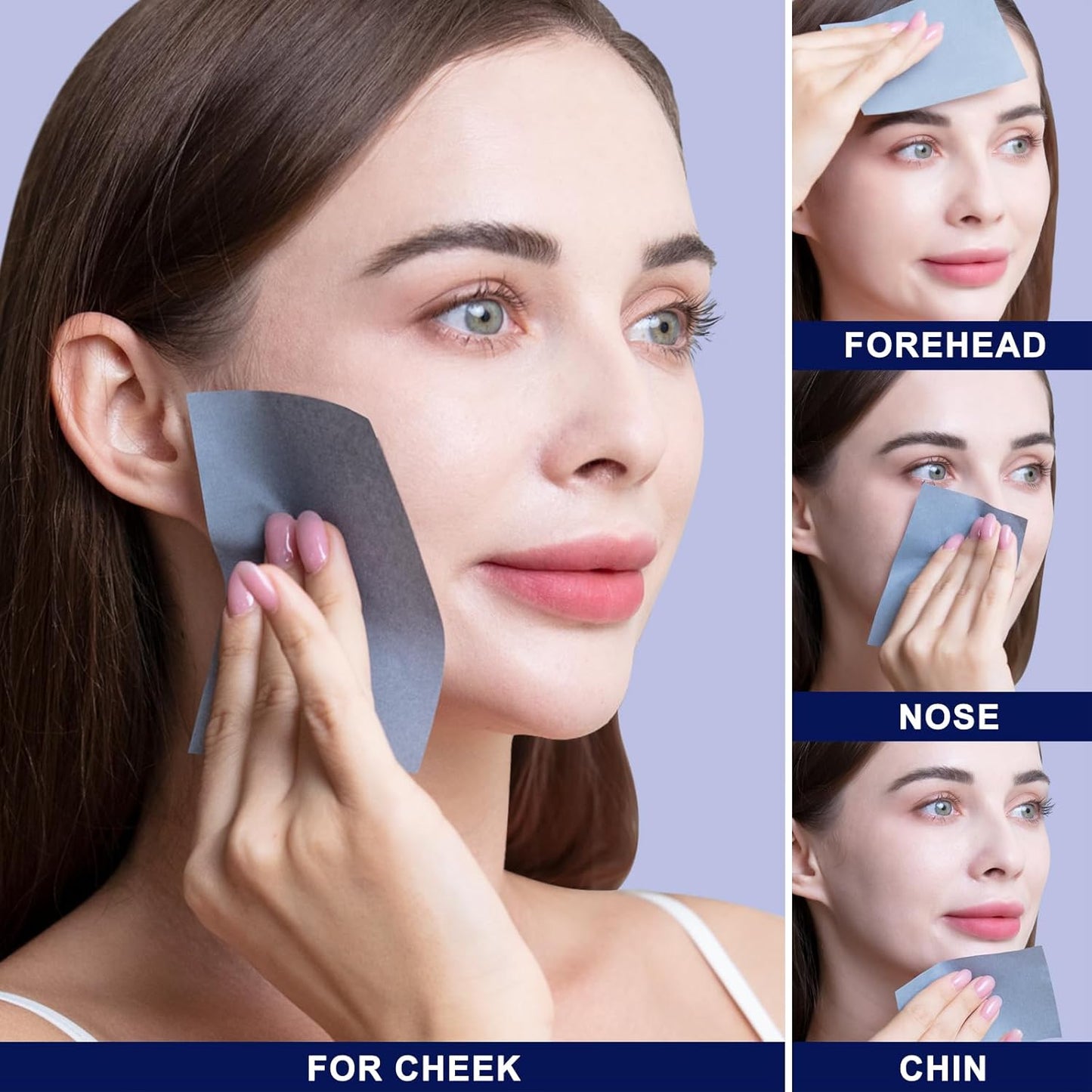 Teenitor 800 Counts Oil Blotting Papers for Face, Bamboo Charcoal Oil Absorbing Sheets for Oily Skin, Oil Blotting Sheets for Face, Oil Absorbent Pads Blotter Paper, Oil Face Wipes Large 10cmx7cm