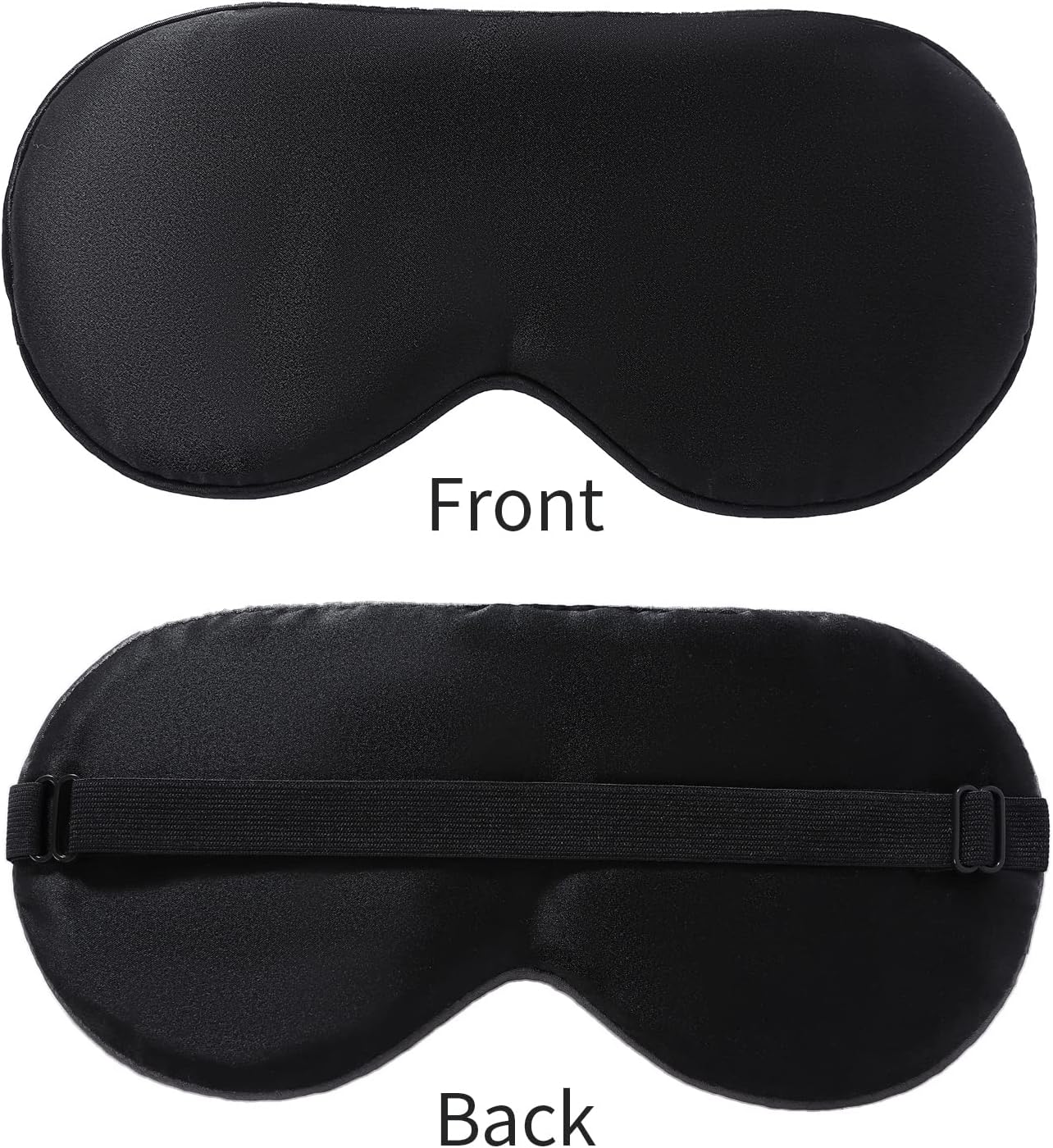 2-Pack 100% Real Natural Silk Eye Mask, Silk Sleeping Mask, Shade Puffy Eye Gift with Adjustable Straps, Sleep Eye Mask, SHJINJU Eye Mask Shade (Black and Black)