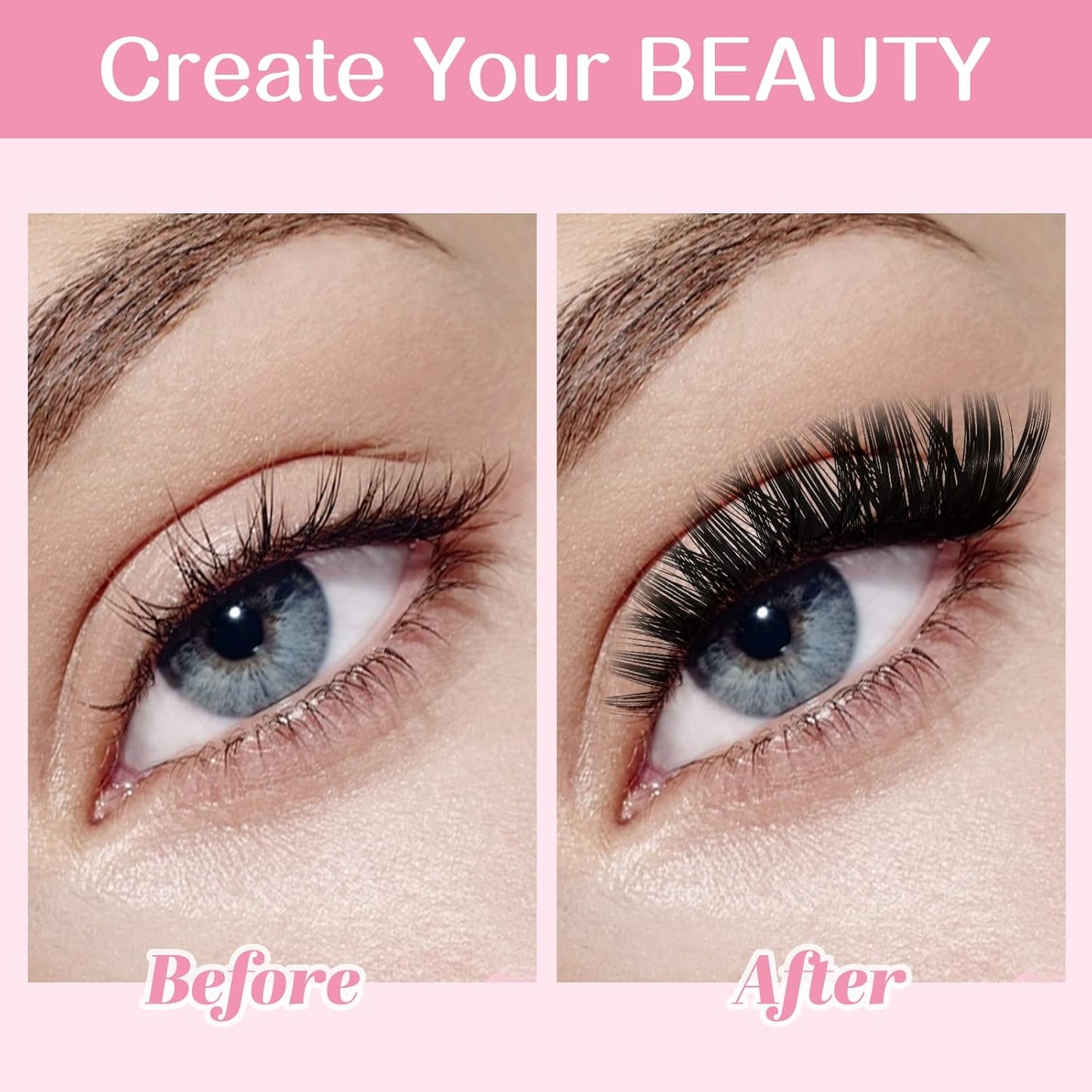 280 Pcs Individual Lashes 50D-D-9-16mix Wispy Cluster Lashes That Look Like Eyelash Extensions DIY At Home