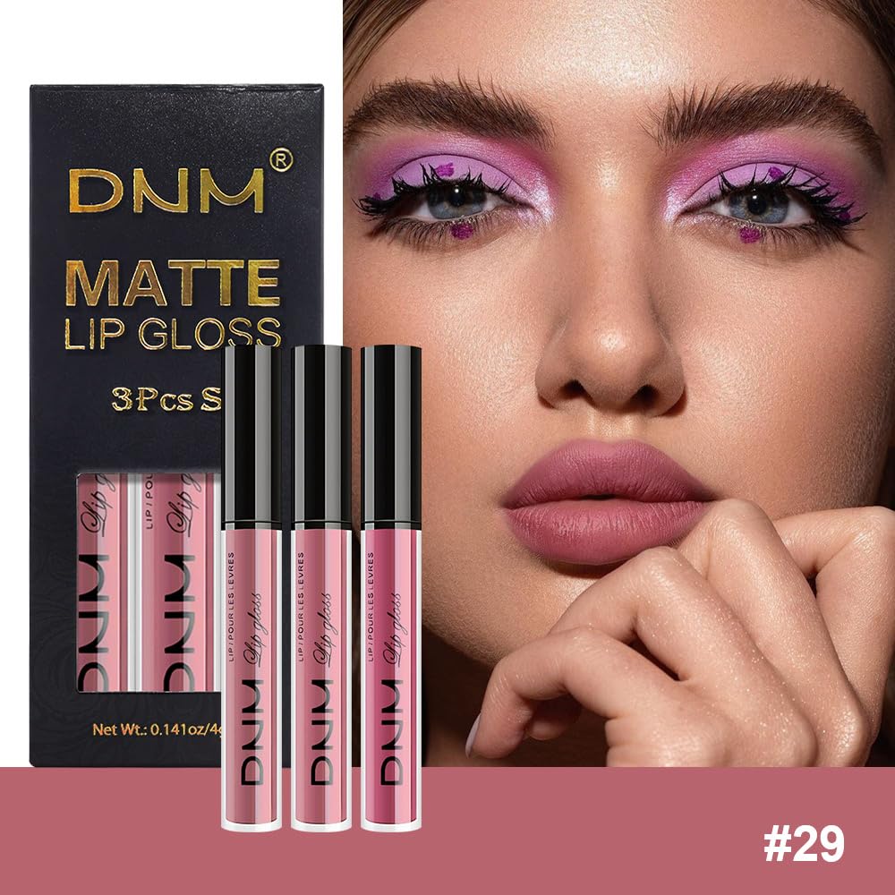 evpct 3Pcs Light Neutral Mauve Matte Liquid Lipstick Lip Stain Sets for Women, Matte Lipstick Long Lasting Waterproof Permanent 24 Hours original, Magic Lip Sticks Pack for Halloween Daily Makeup