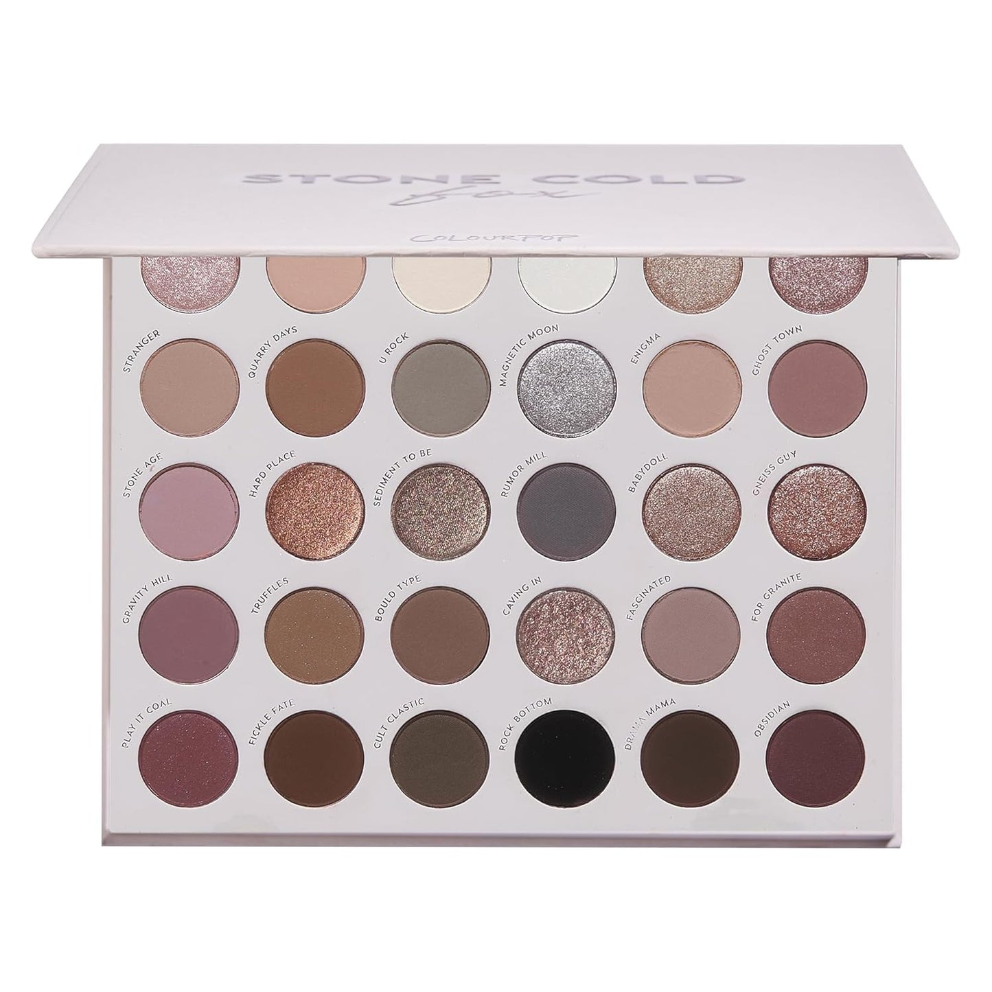 ColourPop Stone Cold Fox Eyeshadow Palette - 30 Pan Cool Tone Eye Makeup Palette with Matte & Metallic Finishes - High-Pigment Eye Makeup with a Long-Wearing Formula (1.16 oz)