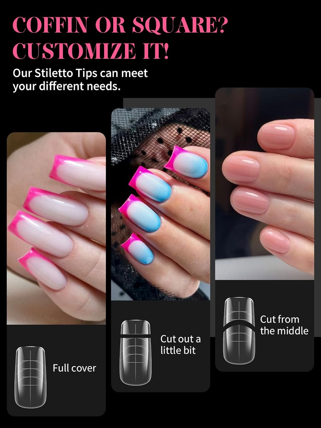 EBANKU Dual Nail Forms for Poly Extension Gel, 120 PCS 2 In 1 Nail Molds Reusable Nail Extension Forms for Builder Gel Manicure Design Salon DIY-12 Sizes