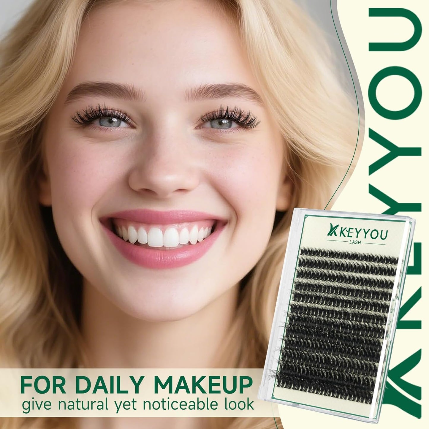 KEYYOULASH Flora Lash Cluster DIY Eyelash Extensions 144pcs 3D Curl 8-18MIX Lashes Extension Eyelash Clusters Long Classic Individual Lashes Fluffy and Soft Wispy Volume Lashes (F01,D-8-18MIX 3D)