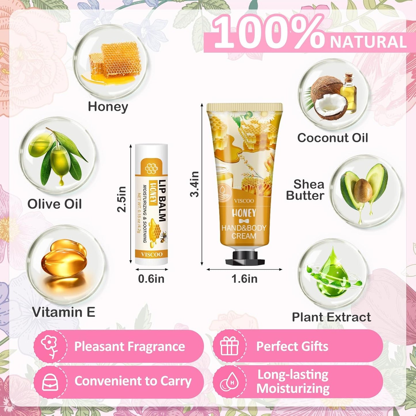 16 Pack / 8 Sets Bulk Lip Balm and Hand Cream Gift Set, Bridal Shower Gifts and Bridal Wedding Favors for Guests, Baby Shower Party Favors for Guests, Thank You Gifts, Birthday Gifts for Women