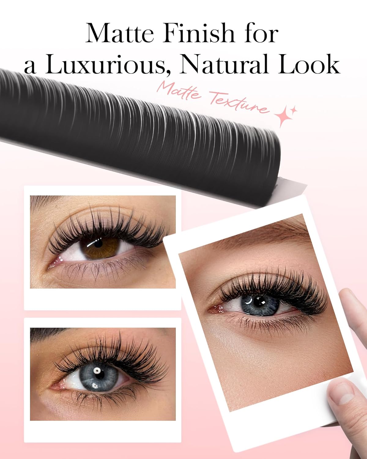 BEYELIAN Ellipse Flat Lash Extension 16 Rows 0.15 C Curl 15mm Single Length Tray Flat Eyelash Extension Matte Black Classic Lash Extensions Professional Supplies