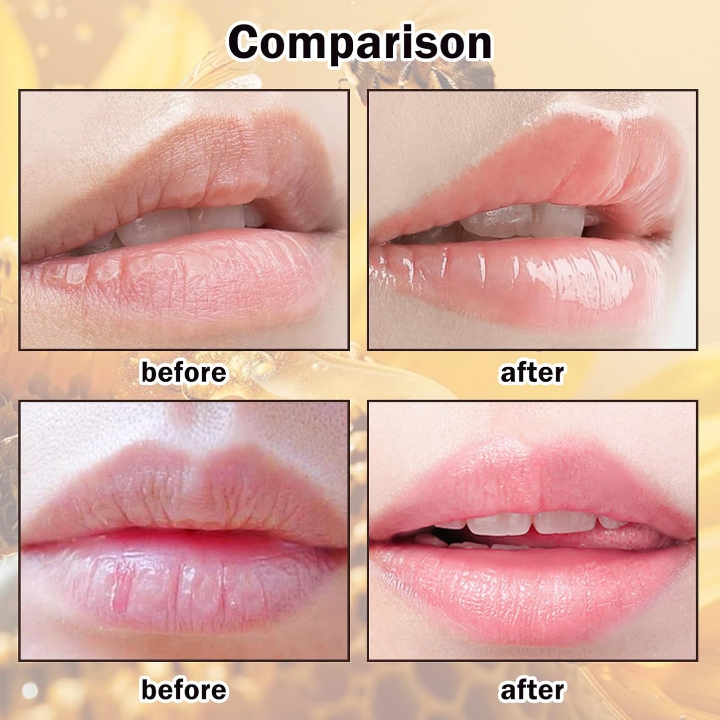 2PCS Bee Lip Balm Honey Pot,Hydrating Lip Moisturizer Cute Honey Pot Lip Balm Lip Scrubs Exfoliator with Wand,Moisturizing Exfoliating Overnight Propolis Lip Sleeping Mask for Men & Women