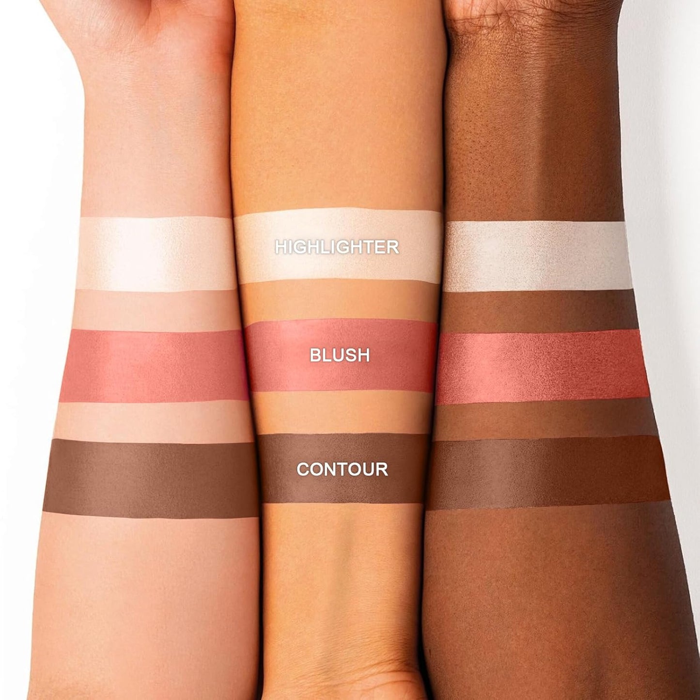 3 Colors Cream Contour Stick, Shades with Highlighter Stick,Blush Stick and Bronzer Contour Stick for Sculpt the Cheeks,Long Lasting,Waterproof,Matte & Dewy Finish for Women (FAIR(7+9+11))