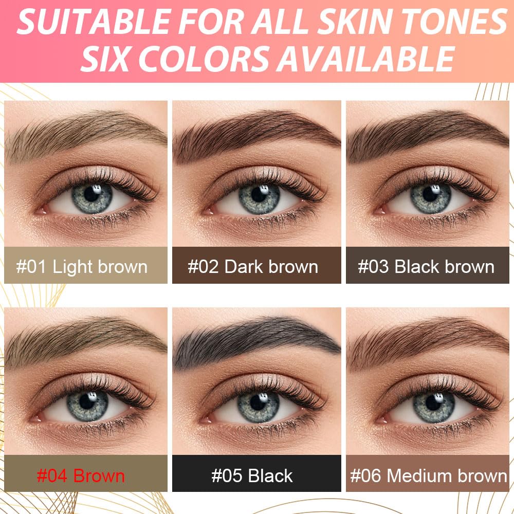 1Pcs Brown Magic Microblading Eyebrow Pencil Contouring Pen Brow for Eyes, Dual-Ended Micro-Fork-Tips Applicator for Hair Like Strokes with Dual-ended Eyebrow Brush Long Wear Waterproof lápiz de cejas