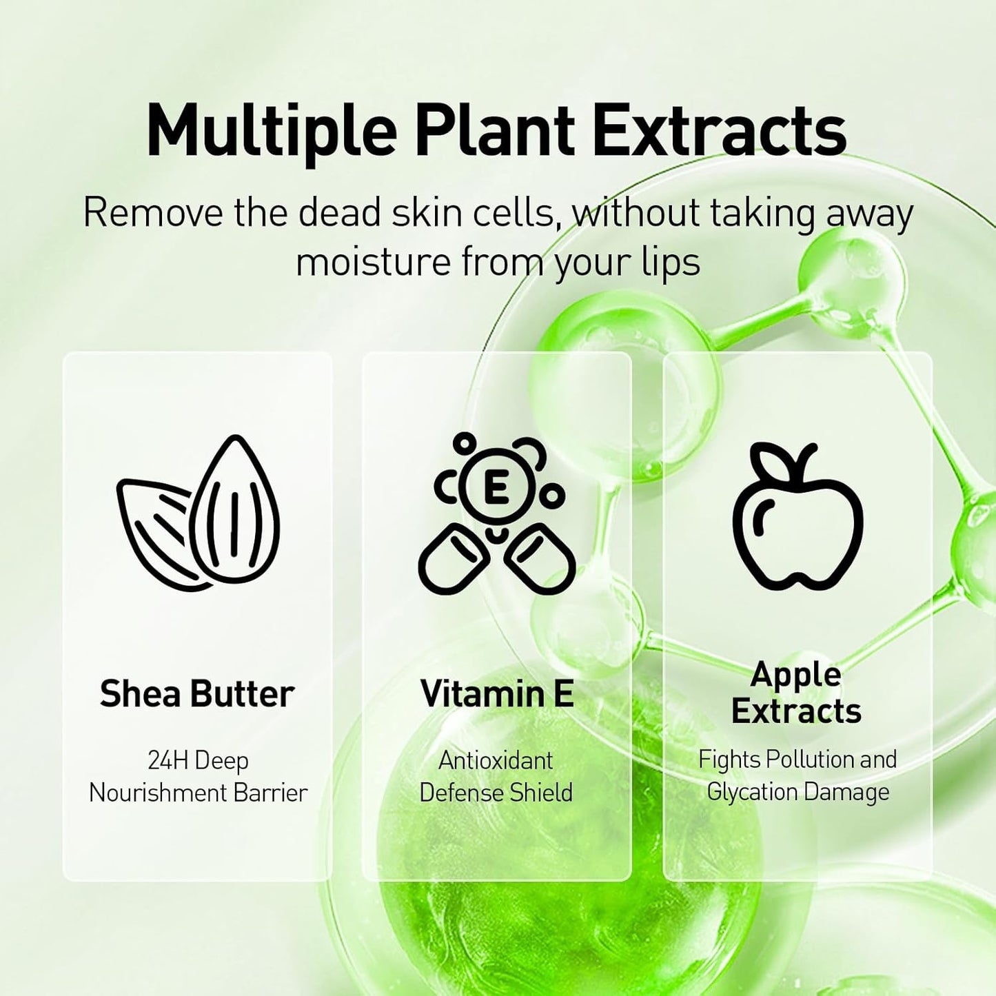 Sleeping Lip Mask Green Apple - Repair for Dry Cracked Lips, Softer, Smoother, Vitamin C Care, Nourish and Revitalize Your Lips Overnight, with Shea Butter - 0.42 Fl Oz