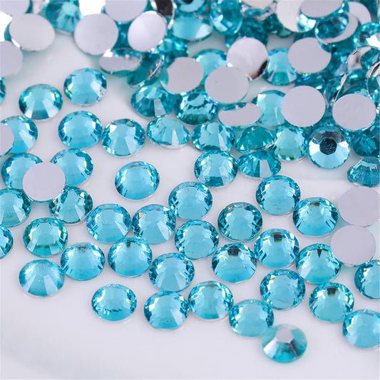 3000 Pieces SS12 3mm Flatback Rhinestones Clear Glass Round Gems Crystals for Nail Art DIY Crafts Clothes Shoes Bags （Crystal Blue）