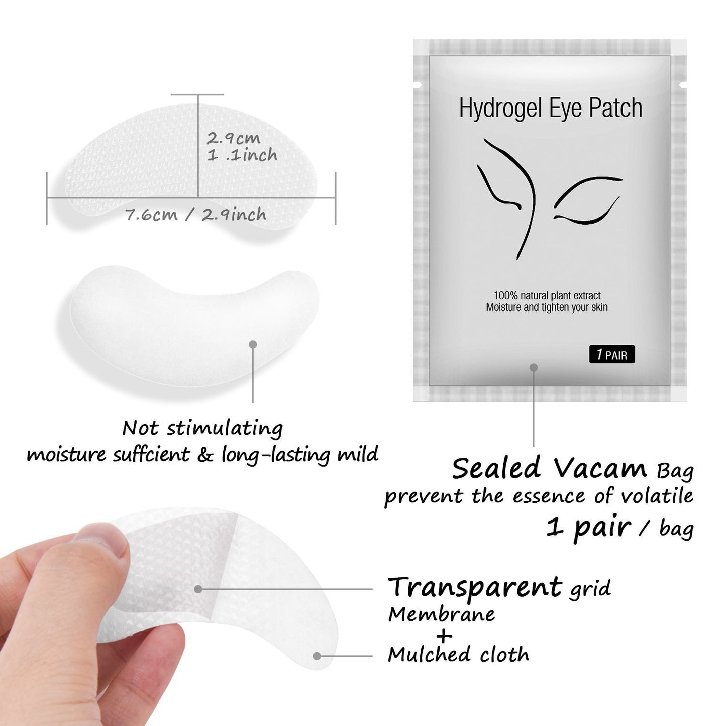 100 Pairs Under Eye Pads, Lint Free Lash Extension Under Eye Patches for Eyelash Extension,Eye Mask Beauty Tool (FOX)